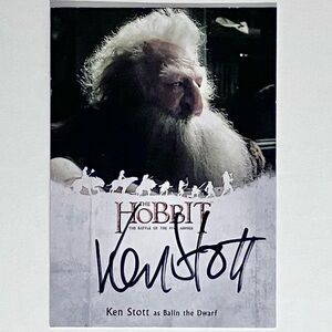 THE HOBBIT Autograph Card / KEN STOTT As Balin The Dwarf / RARE 2016 Cryptozoic
